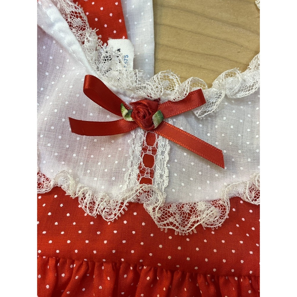 Vintage Cutest One Brand Infant 12M Frilly Ruffle Lace Party Dress Puff Sleeves - Picture 7 of 7
